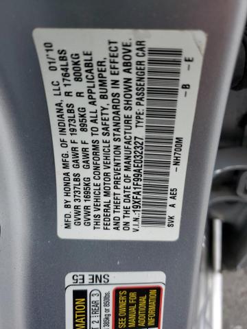 19XFA1F99AE032327 - 2010 HONDA CIVIC EXL SILVER photo 13