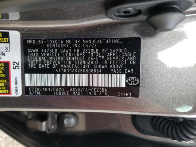 4T1G11AK7PU808684 - 2023 TOYOTA CAMRY SE NIGHT SHADE GRAY photo 12