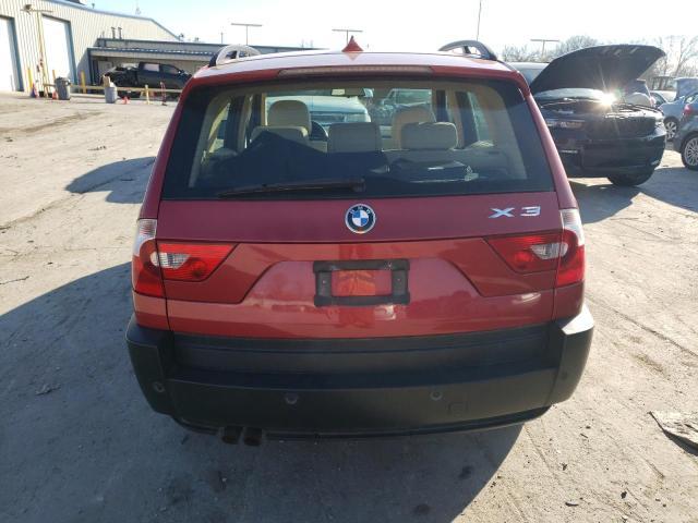 WBXPA73414WC41304 - 2004 BMW X3 2.5I MAROON photo 6