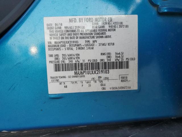 MAJ6P1ULXJC219103 - 2018 FORD ECOSPORT SE Blau Foto 14