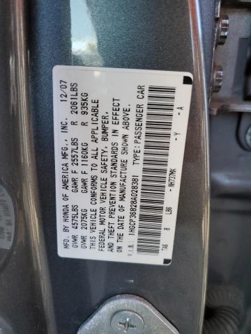 1HGCP36828A028381 - 2008 HONDA ACCORD EXL GRAY photo 13