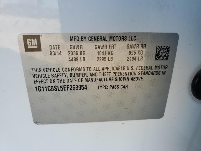 1G11C5SL5EF263954 - 2014 CHEVROLET MALIBU 1LT 白色 照片 12