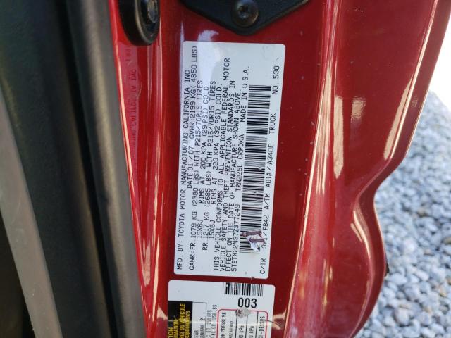 5TETX22N37Z377249 - 2007 TOYOTA TACOMA ACCESS CAB MAROON photo 12