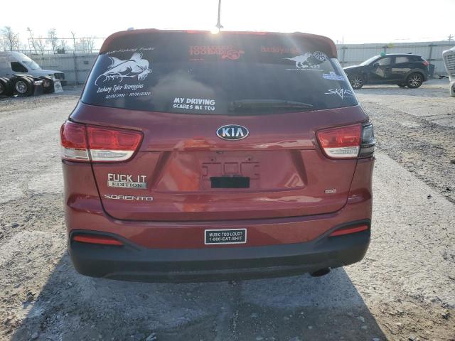 5XYPGDA36GG091161 - 2016 KIA SORENTO LX RED photo 6