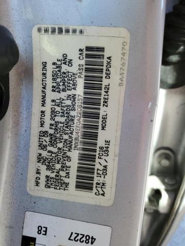 1NXBU4EE0AZ206157 - 2010 TOYOTA COROLLA BASE SILVER photo 12