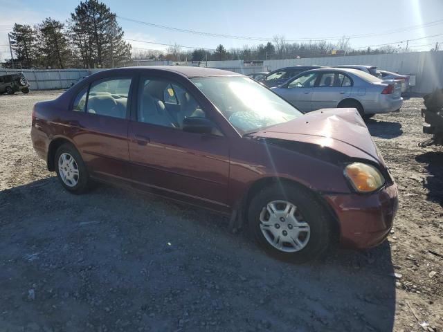 2HGES16512H601135 - 2002 HONDA CIVIC LX BURGUNDY photo 4