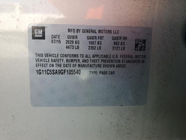 1G11C5SA9GF105540 - 2016 CHEVROLET MALIBU LIM LT 米色 照片 12