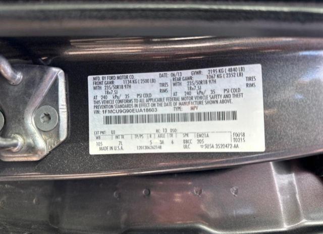 1FMCU9G90EUA18603 - 2014 FORD ESCAPE SE GRAY photo 10