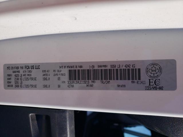 3C6URVJG4LE119219 - 2020 RAM PROMASTER 3500 HIGH 白色 照片 14