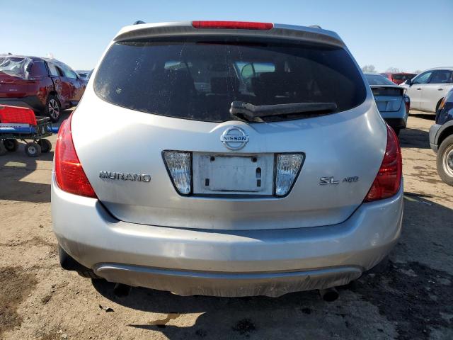 JN8AZ08W54W322045 - 2004 NISSAN MURANO SL SILVER photo 6