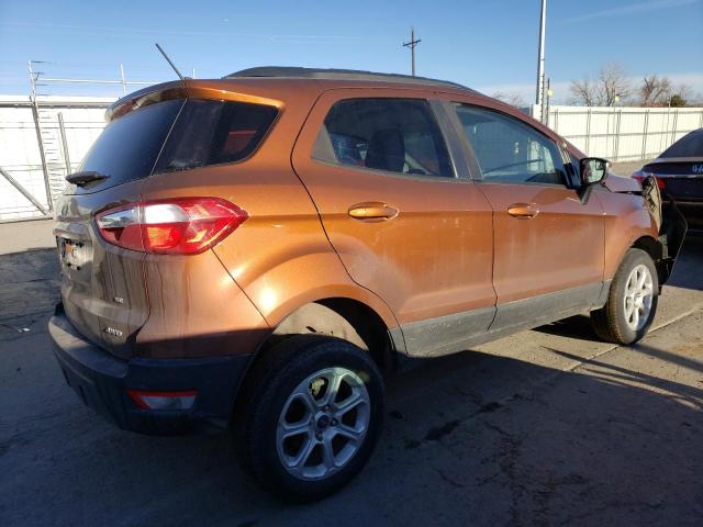 MAJ6S3GL8KC257565 - 2019 FORD ECOSPORT SE ORANGE photo 3