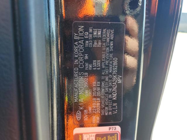 KNDJN2A26K7692860 - 2019 KIA SOUL BLACK photo 12