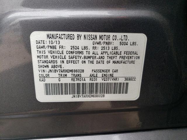 JN1BV7ARXEM696028 - 2014 INFINITI Q50 BASE GRAY photo 12