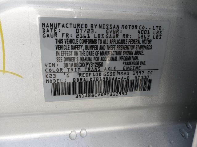 3N1AB8CVXPY312950 - 2023 NISSAN SENTRA SV SILVER photo 13