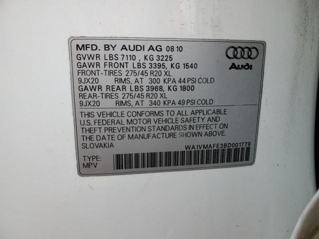 WA1VMAFE3BD001779 - 2011 AUDI Q7 PRESTIGE WHITE photo 13