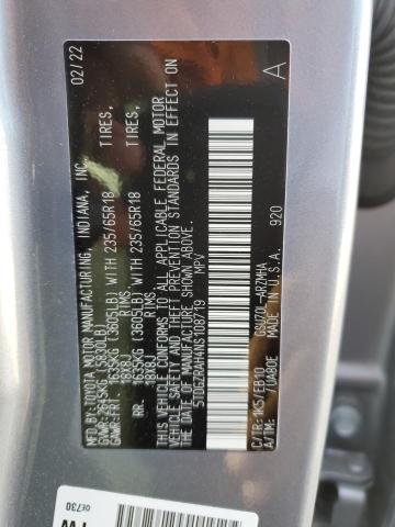 5TDGZRAH4NS108719 - 2022 TOYOTA HIGHLANDER XLE SILVER photo 12