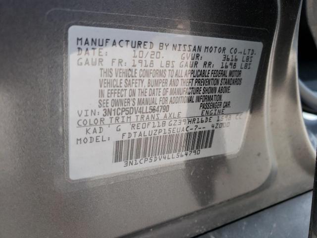 3N1CP5DV4LL564790 - 2020 NISSAN KICKS SR GRAY photo 12