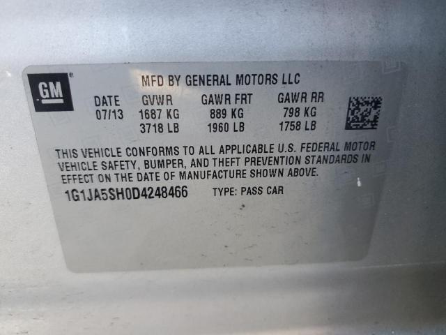 1G1JA5SH0D4248466 - 2013 CHEVROLET SONIC LS SILVER photo 12