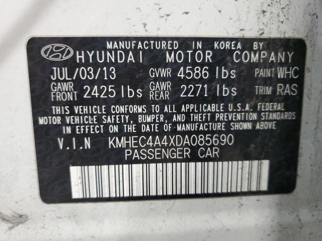 KMHEC4A4XDA085690 - 2013 HYUNDAI SONATA HYBRID WHITE photo 12