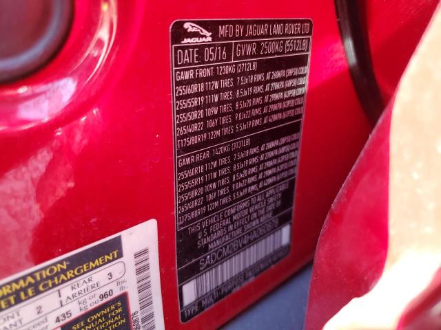 SADCM2BV4HA060878 - 2017 JAGUAR F-PACE S RED photo 14