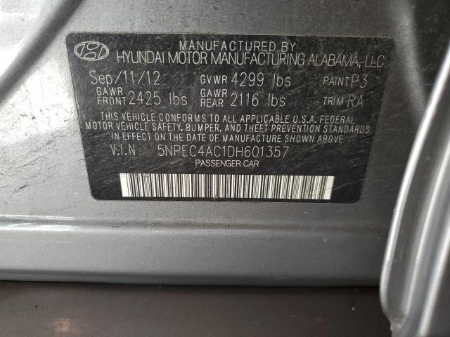 5NPEC4AC1DH601357 - 2013 HYUNDAI SONATA SE GRAY photo 12