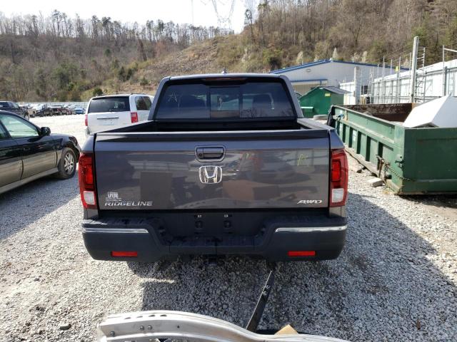 5FPYK3F57KB042081 - 2019 HONDA RIDGELINE RTL GRAY photo 6