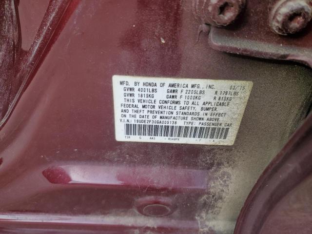 19UDE2F30GA005138 - 2016 ACURA ILX BASE WATCH PLUS MAROON photo 13