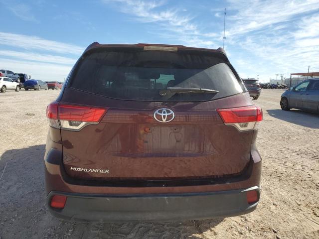 5TDZARFH5KS060877 - 2019 TOYOTA HIGHLANDER LE MAROON photo 6