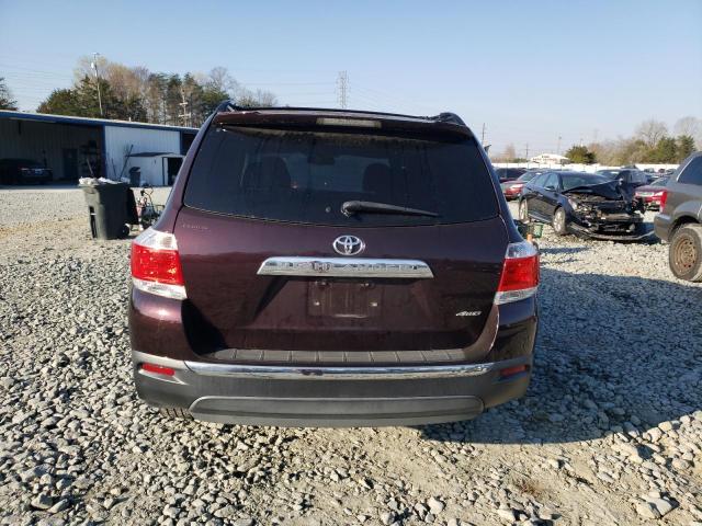 5TDBK3EH8DS217916 - 2013 TOYOTA HIGHLANDER BASE Bordeaux photo 6