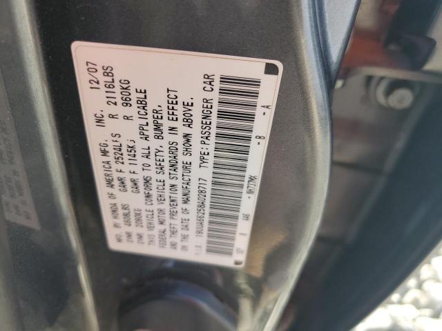 19UUA66258A028717 - 2008 ACURA TL GRAY photo 12