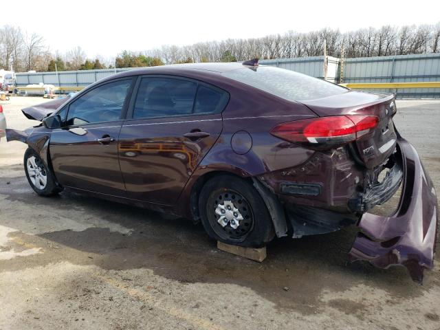 3KPFL4A7XJE247524 - 2018 KIA FORTE LX BURGUNDY photo 2