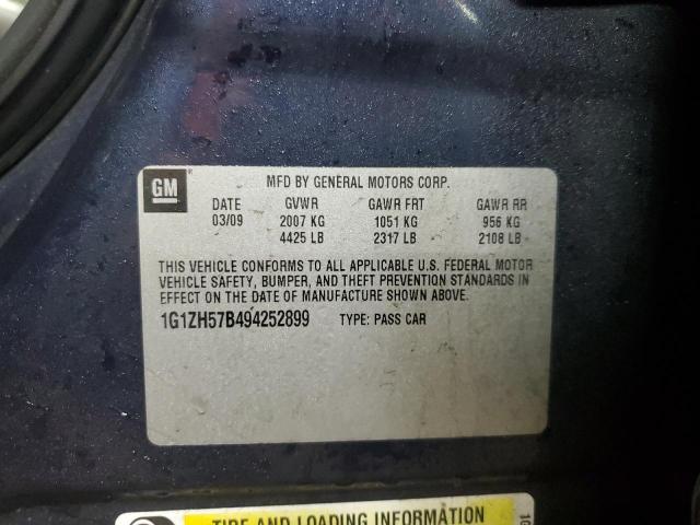 1G1ZH57B494252899 - 2009 CHEVROLET MALIBU 1LT BLUE photo 13