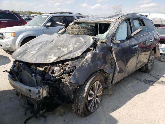 5N1AR2MM5DC683753 - 2013 NISSAN PATHFINDER S GRAY photo 2