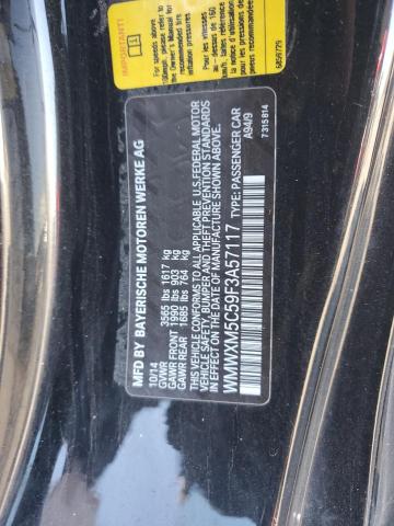 WMWXM5C59F3A57117 - 2015 MINI COOPER BLACK photo 12
