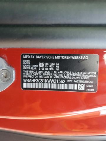 WBAHF3C51KWW21562 - 2019 BMW Z4 SDRIVE30I RED photo 12