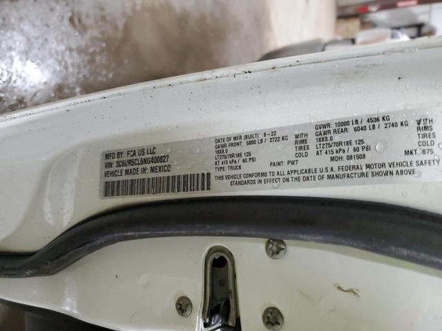 3C6UR5CL6NG400827 - 2022 RAM 2500 TRADESMAN თეთრი ფოტო 12