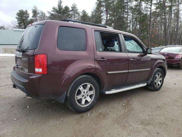 5FNYF4H9XBB019025 - 2011 HONDA PILOT TOURING BURGUNDY photo 3