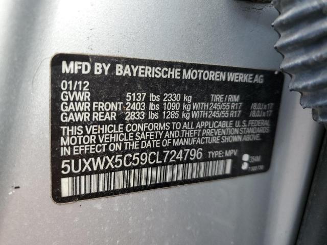 5UXWX5C59CL724796 - 2012 BMW X3 XDRIVE2 SILVER photo 13