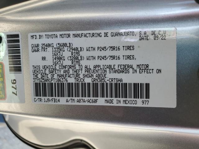 3TYSZ5AN1PT106376 - 2023 TOYOTA TACOMA ACCESS CAB ვერცხლისფერი ფოტო 12