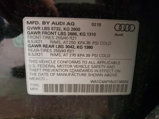 WA1C4AFY9J2136504 - 2018 AUDI SQ5 PRESTIGE BLACK photo 13