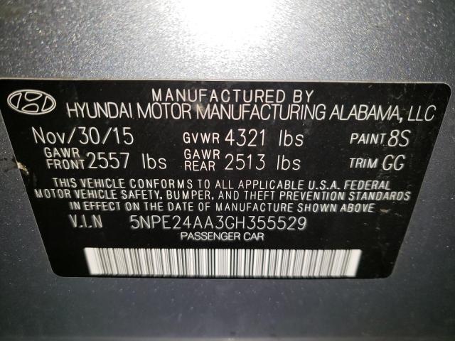 5NPE24AA3GH355529 - 2016 HYUNDAI SONATA ECO SILVER photo 13