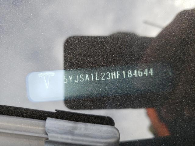 5YJSA1E23HF184644 - 2017 TESLA MODEL S Արծաթագույն լուսանկար 13