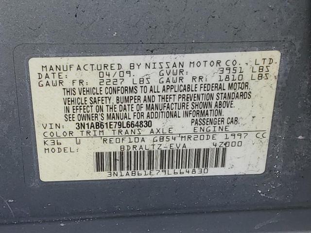 3N1AB61E79L664830 - 2009 NISSAN SENTRA 2.0 SILVER photo 12