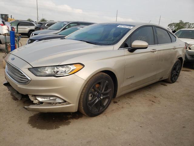 3FA6P0LUXJR197349 - 2018 FORD FUSION SE HYBRID TAN photo 1