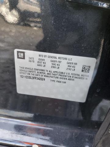 1G11C5SL3FF342024 - 2015 CHEVROLET MALIBU 1LT BLACK photo 12