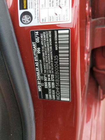 WDDHF5KB2EB000435 - 2014 MERCEDES-BENZ E 350 RED photo 12