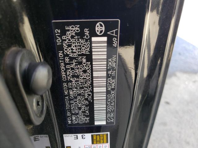 JTKJF5C79D3058324 - 2013 TOYOTA SCION TC BLACK photo 12