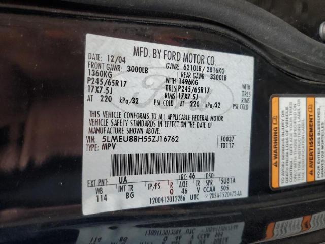 5LMEU88H55ZJ16762 - 2005 LINCOLN AVIATOR 黑色 照片 10