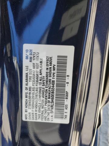 5FNRL5H60EB024408 - 2014 HONDA ODYSSEY EXL BLUE photo 14