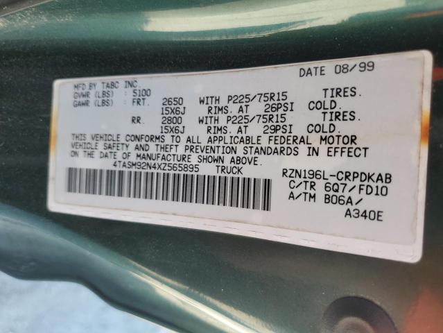 4TASM92N4XZ565895 - 1999 TOYOTA TACOMA XTRACAB PRERUNNER 绿色 照片 12